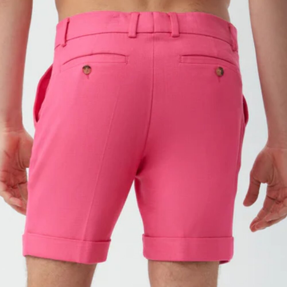 NWT 38 MR TURK Oliver2 Short Terrazzo Twill Pink Paradise Designer Resortwear - Picture 3 of 3
